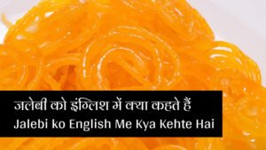जलेबी को इंग्लिश में क्या कहते हैं Jalebi ko English Me Kya Kehte Hai