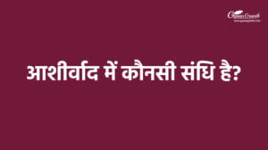 आशीर्वाद में कौनसी संधि है?