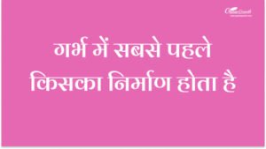 गर्भ में सबसे पहले किसका निर्माण होता है