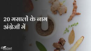 20 मसालों के नाम अंग्रेजी में