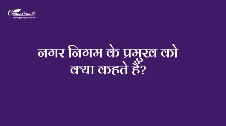 नगर निगम के प्रमुख को क्या कहते हैं?