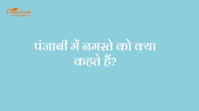 पंजाबी में नमस्ते को क्या कहते हैं?