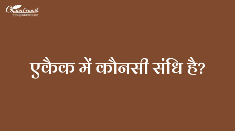 एकैक में कौनसी संधि है?