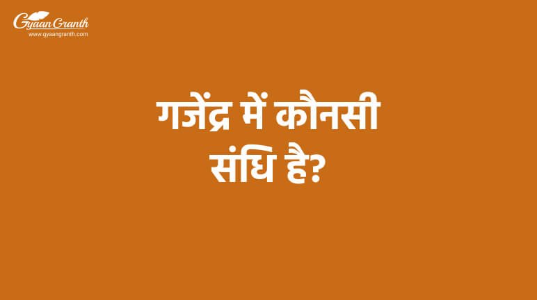 गजेंद्र में कौनसी संधि है?