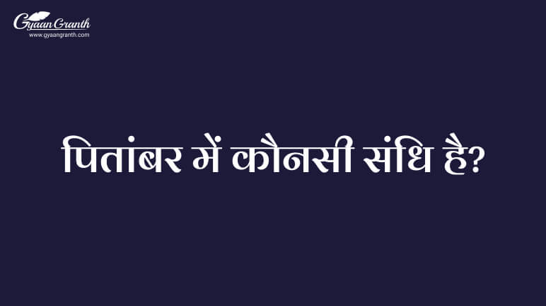 पितांबर में कौनसी संधि है?