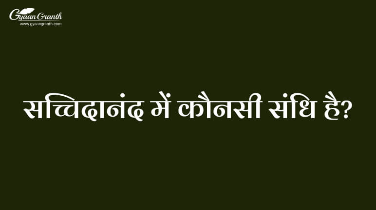 सच्चिदानंद में कौनसी संधि है?