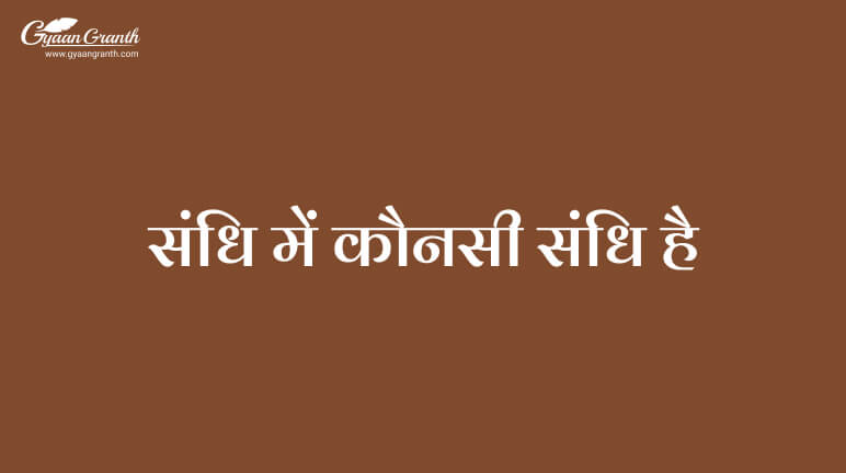 संधि में कौनसी संधि है