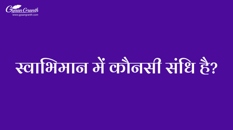 स्वाभिमान में कौनसी संधि है?
