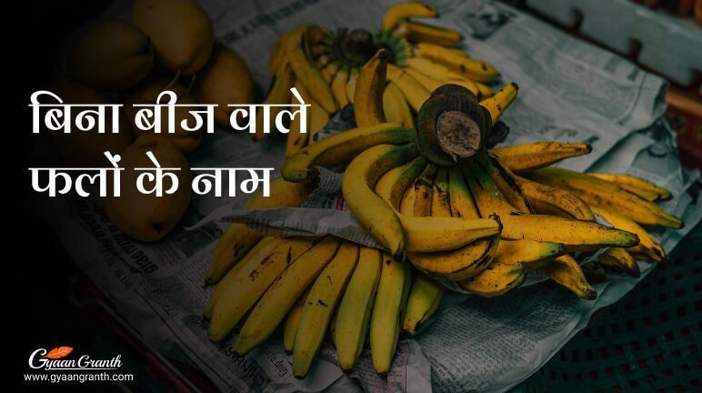 बिना बीज वाले फलों के नाम