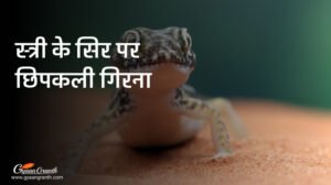स्त्री के सिर पर छिपकली गिरना