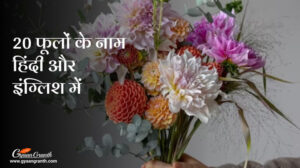20 फूलों के नाम हिंदी और इंग्लिश में